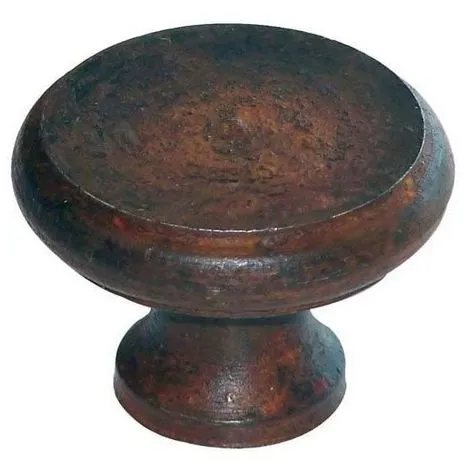 Bouton fer rouillé – Diamètre : 30 mm – Hauteur : 18 mm – Décor : Rouillé ciré – DUBOIS