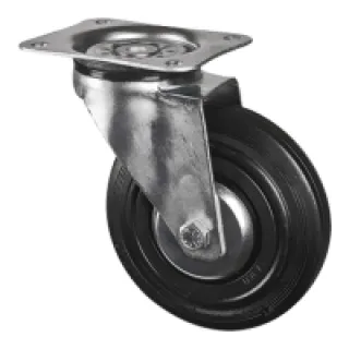 Roulette pivotante – Charge : 50 kg – Diamètre : 50 mm – Hauteur totale : 67 mm – Platine : 55 x 55 mm – TENTE