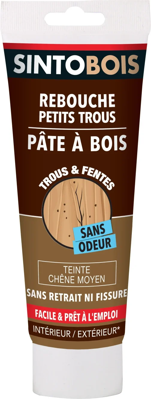 PATE A BOIS A L'EAU CHENE MOYEN TUBE 250 GR - SINTO FIXATION ASSEMBLAGE (vendu par 6) - SINTO - 37100 (vendu par 6)