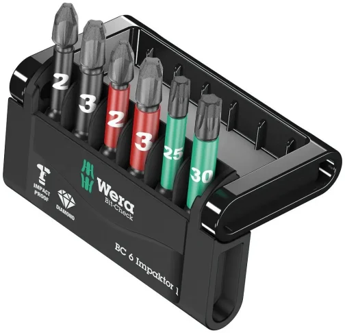 ETUI D'EMBOUTS BIT-CHECK 6 IMPAKTOR 1 SB (6 PIECES) - WERA - 05073890001