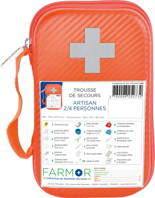 TROUSSE DE SECOURS VEHICULE  2/4 PERS. - FARMOR PROTECTION HYGIENE ET SECURITE - FARMOR - TRO 2172 FLJ