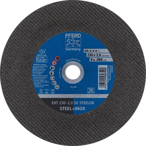 DISQUE A TRONCONNER SG STEELOX EHT 230-2,0 - PFERD RUGGEBERG FRANCE - 61328400 (vendu par 25)