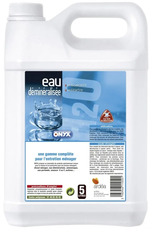 EAU DEMINERALISEE 5L - ONYX - D02050503 (vendu par 3)