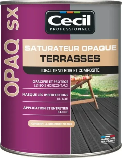 SATURATEUR OPAQUE TERRASSE OPAQ SX ANTHRACITE MAT 1L - V33 - CECIL PRODUIT DE TRAITEMENT ET MAINTENANCE - V33 - CECIL - 112145