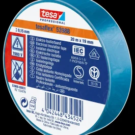 RUBAN D’ISOLATION ELECTRIQUE 53988 20 M X 19 MM BLEU – TESA FIXATION ASSEMBLAGE (vendu par 10) – TESA – 53988-00031-00 (vendu par 10)