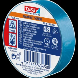 RUBAN D’ISOLATION ELECTRIQUE 53988 10 M X 15 MM BLEU – TESA FIXATION ASSEMBLAGE (vendu par 10) – TESA – 53988-00030-01 (vendu par 10)