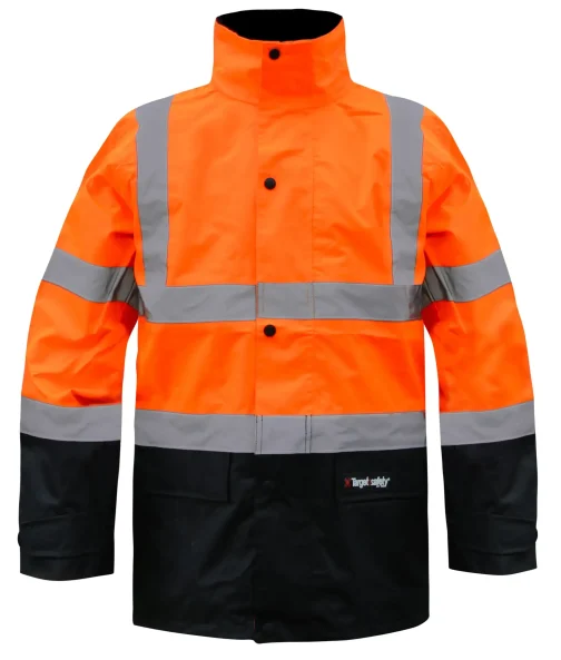 PARKA HAUTE VISIBILITE SKY ORANGE/NOIR TXXL - TARGET SAFETY PROTECTION HYGIENE ET SECURITE - TARGET SAFETY - PARKASKY02ON2L