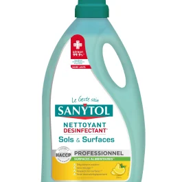 DESINFECTANT SOLS SURFACES CITRON 5L – SANYTOL PRO – 33661510 (vendu par 4)