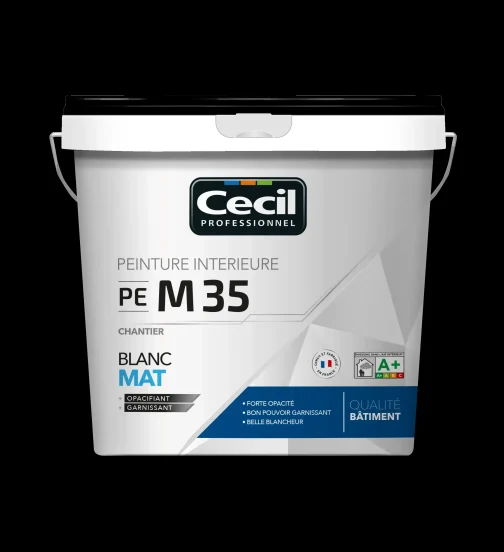 PEINTURE ACRYLIQUE MAT M35 CHANTIER BLANC 5L - V33 - CECIL PRODUIT DE TRAITEMENT ET MAINTENANCE - V33 - CECIL - 118255