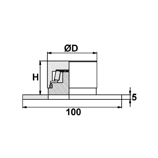 PIVOT INFERIEUR A ROULEMENT SUR PLATINE D65 ZG.BL - TORBEL INDUSTRIE QUINCAILLERIE DE BATIMENT (vendu par 2) - TORBEL INDUSTRIE - A200344 (vendu par 2)