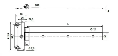 PENTURE FESTONEE TYPE F 30X4X600 NOIR - TORBEL INDUSTRIE QUINCAILLERIE DE BATIMENT (vendu par 5) - TORBEL INDUSTRIE - 629475 (vendu par 5)