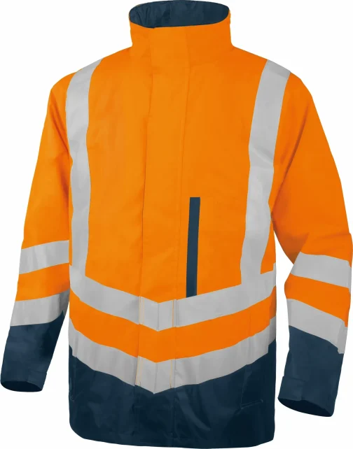 PARKA HAUTE VISIBILITE OPTIMUM3 5 EN 1 ORANGE FLUO/BLEU MARINE TM - DELTA PLUS PRO PROTECTION HYGIENE ET SECURITE - DELTA PLUS PRO - OPTI3OMTM