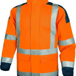 PARKA HAUTE VISIBILITE POLYESTER ENDUIT PU ORANGE FLUO/BLEU MARINE TM – DELTA PLUS PRO PROTECTION HYGIENE ET SECURITE – DELTA PLUS PRO – EASYVOMTM