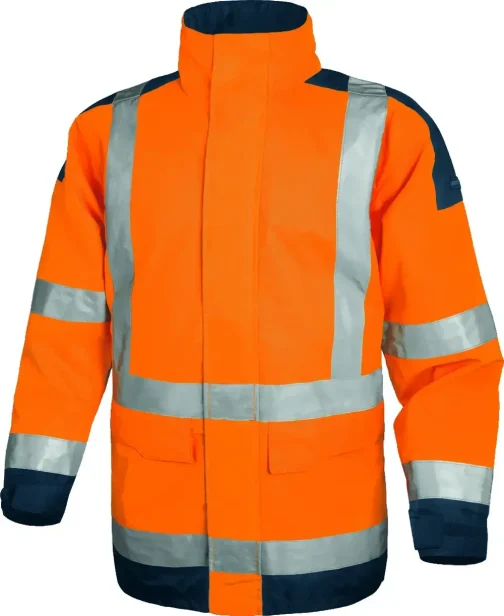 PARKA HAUTE VISIBILITE POLYESTER ENDUIT PU ORANGE FLUO/BLEU MARINE TM - DELTA PLUS PRO PROTECTION HYGIENE ET SECURITE - DELTA PLUS PRO - EASYVOMTM