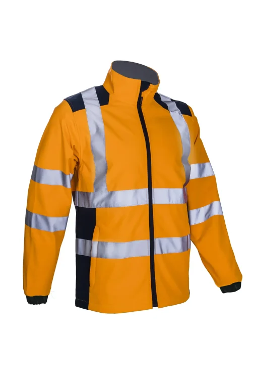 VESTE SOFTSHELL HAUTE VISIBILITE KANPA ORANGE/MARINE TL - COVERGUARD PROTECTION HYGIENE ET SECURITE - COVERGUARD - 5KPA17000L