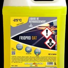 LIQUIDE DE REFROIDISSEMENT -25°C FRIOPRO OAT SMB 5L – SMB AUTO PRODUIT DE TRAITEMENT ET MAINTENANCE (vendu par 4) – SMB AUTO – 356 (vendu par 4)