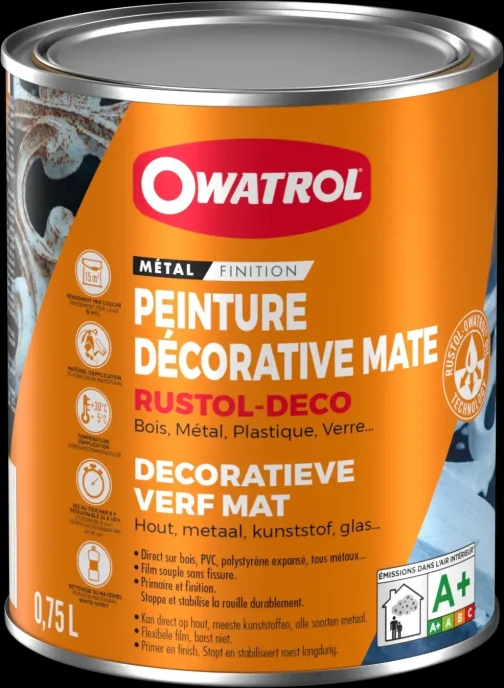 RUSTOL DECO PETIT GRIS MAT RAL 7000 (0.75L) - OWATROL PRODUIT DE TRAITEMENT ET MAINTENANCE - OWATROL - 1455AA/NL