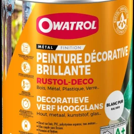 RUSTOL DECO BLANC PUR BRILLANT RAL 9010 (0.75L) – OWATROL PRODUIT DE TRAITEMENT ET MAINTENANCE – OWATROL – 1345AA/NL