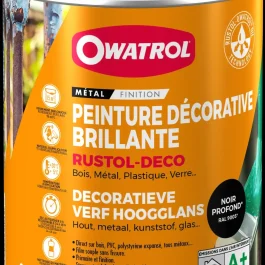 RUSTOL DECO NOIR PROFOND BRILLANT RAL 9005 (0.75L) – OWATROL PRODUIT DE TRAITEMENT ET MAINTENANCE – OWATROL – 1366AA/NL