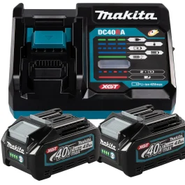 PACK BATTERIES MAX XGT 40V 2X4AH + CHARGEUR SIMPLE DC40RA – MAKITA OUTILLAGE – MAKITA – 191L77-9