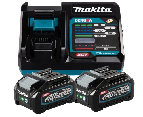 PACK BATTERIES MAX XGT 40V 2X4AH + CHARGEUR SIMPLE DC40RA - MAKITA OUTILLAGE - MAKITA - 191L77-9