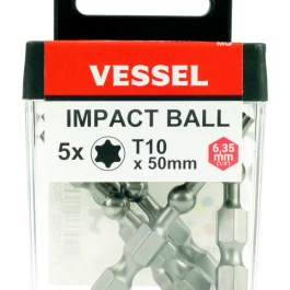 EMBOUT DE VISSAGE IMPACT BALL 50MM T10 (BOITE DE 5) – VESSEL – 11323C5