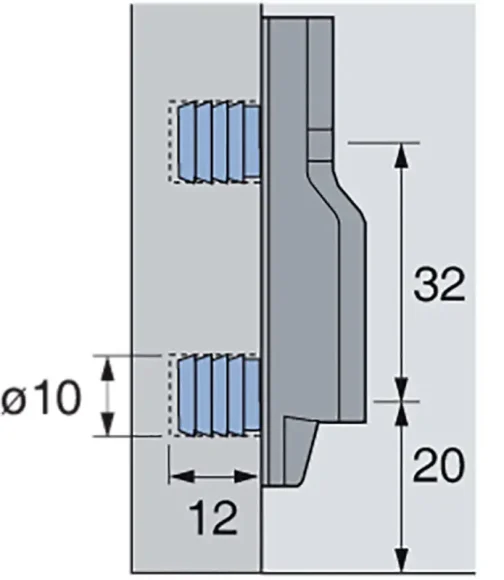 EMBASE LINEAIRE A ENFONCER DIST. 3 MM - HETTICH - 9 117 388