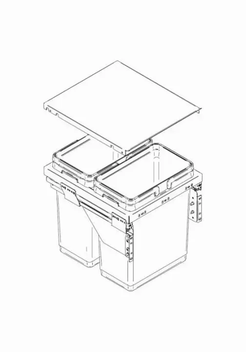 POUBELLE SUSPENDUE MBLE 450 2 SEAUX 30+30L - VIBO QUINCAILLERIE D'AMEUBLEMENT ET D'AGENCEMENT - VIBO - 8018359252584