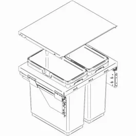 POUBELLE SUSPENDUE MBLE 600 2 SEAUX 36+36L – VIBO QUINCAILLERIE D’AMEUBLEMENT ET D’AGENCEMENT – VIBO – 8018359252652