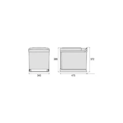 POUBELLE COULISSANTE 31L 3 SEAUX - GOLLINUCCI QUINCAILLERIE D'AMEUBLEMENT ET D'AGENCEMENT - GOLLINUCCI - 6517GC1PZ