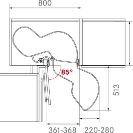 KIT LE MANS II DROIT ANTHRACITE 400MM AVEC AMORT – KESSEBOHMER – –