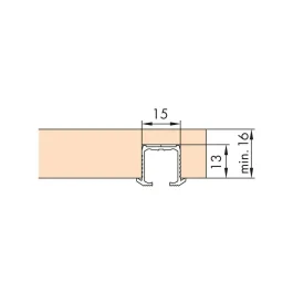 RAIL DE ROULEMENT SIMPLE CLIPO 16 H ENCASTRABLE – HAWA QUINCAILLERIE D’AMEUBLEMENT ET D’AGENCEMENT – HAWA – 053.3229.350