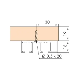 RAIL DE ROULEMENT DOUBLE CLIPO 16 H EN APPLIQUE – HAWA – 053.3231.350