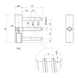 FICHE FEMELLE URSUS 495 3D D16 BLANC 9016 – OTLAV QUINCAILLERIE DE BATIMENT – OTLAV – CF4951609P20