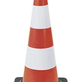 CONE DE SIGNALISATION PLASTIQUE PIED CAOUTCHOUC H. 1 M – SOFOP TALIAPLAST MULTIGRAPHIC – 520804 (vendu par 2)