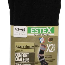 CHAUSSETTE NAMUR T39-42  LOT DE 2 PAIRES – ESTEX – 611098242 (vendu par 3)