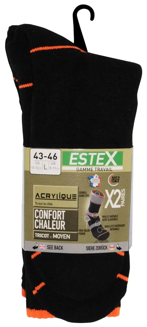 CHAUSSETTE NAMUR T43-46  LOT DE 2 PAIRES - ESTEX - 611098246 (vendu par 3) – Image 2