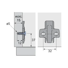 EMBASE CRUCIFORME A VISS ER – HETTICH – 9 071 595