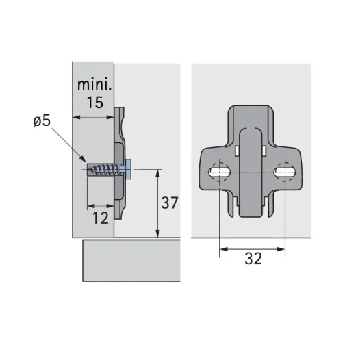 MC8NVZ5-LR37*32-D3/S /NI BZ15282 - HETTICH - 9 071 597 – Image 2