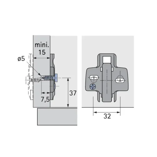 PLAQUE DE MONTAGE 8099 D 1,5 EXZ.HV HETT - HETTICH - 9 071 651 – Image 4