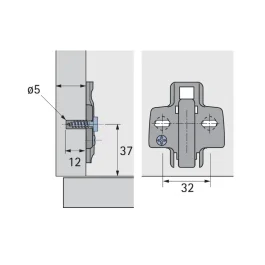 PLAQUE MC82NVZ5-LR37*32- D1,5/ – HETTICH – 9 071 656