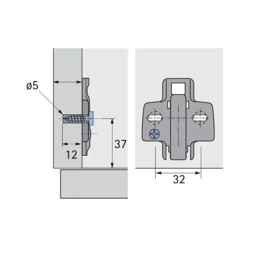 PLAQUE MC82NVZ5-LR37*32- D1,5/ - HETTICH - 9 071 656 – Image 2