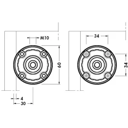 EMBASE POUR PIED ABS O 28MM – CAMAR – 84000P2N000 (vendu par 4)