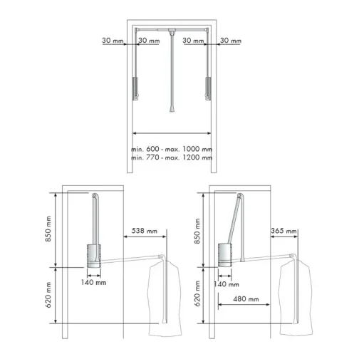 ELEVATEUR PEND DBLE L770-1200 AC ANTHRA CH10KG - MENAGECONFORT - 41038007 – Image 3